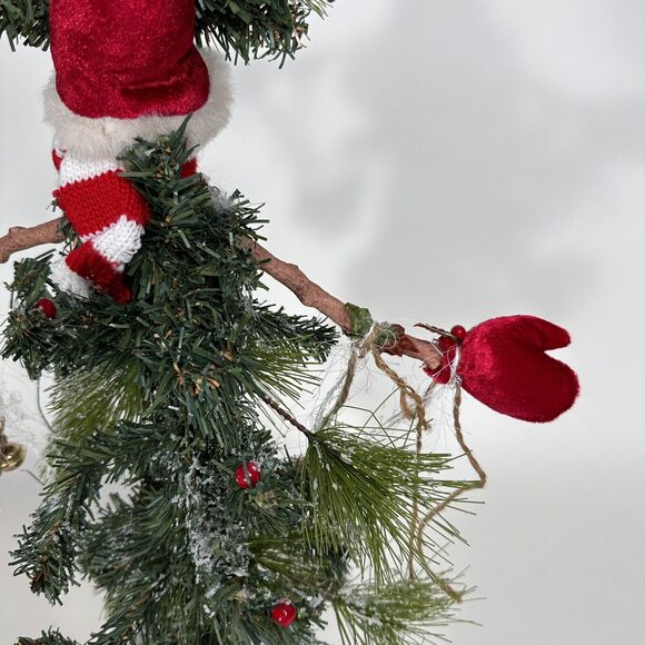 Vintage Ugly Christmas Tree Figurine Snowman Bendable Tabletop Mantel 23" Tall - Picture 9 of 13